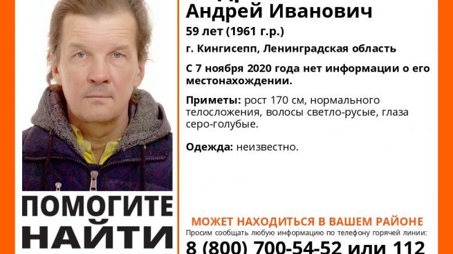 В Кингисеппе больше двух месяцев ищут пропавшего Андрея Андреева